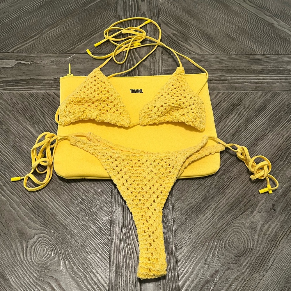 Triangl Yellow Crochet bikini